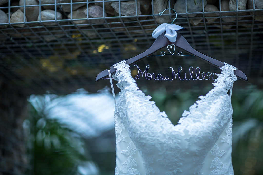 Mrs. Miller hanger and wedding dress