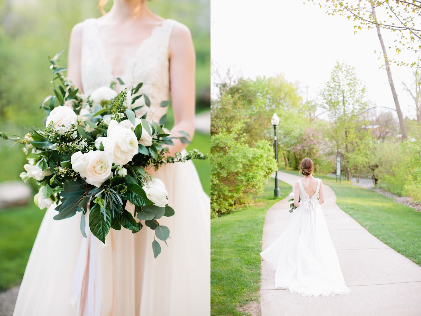 Bride's white flower bouquet