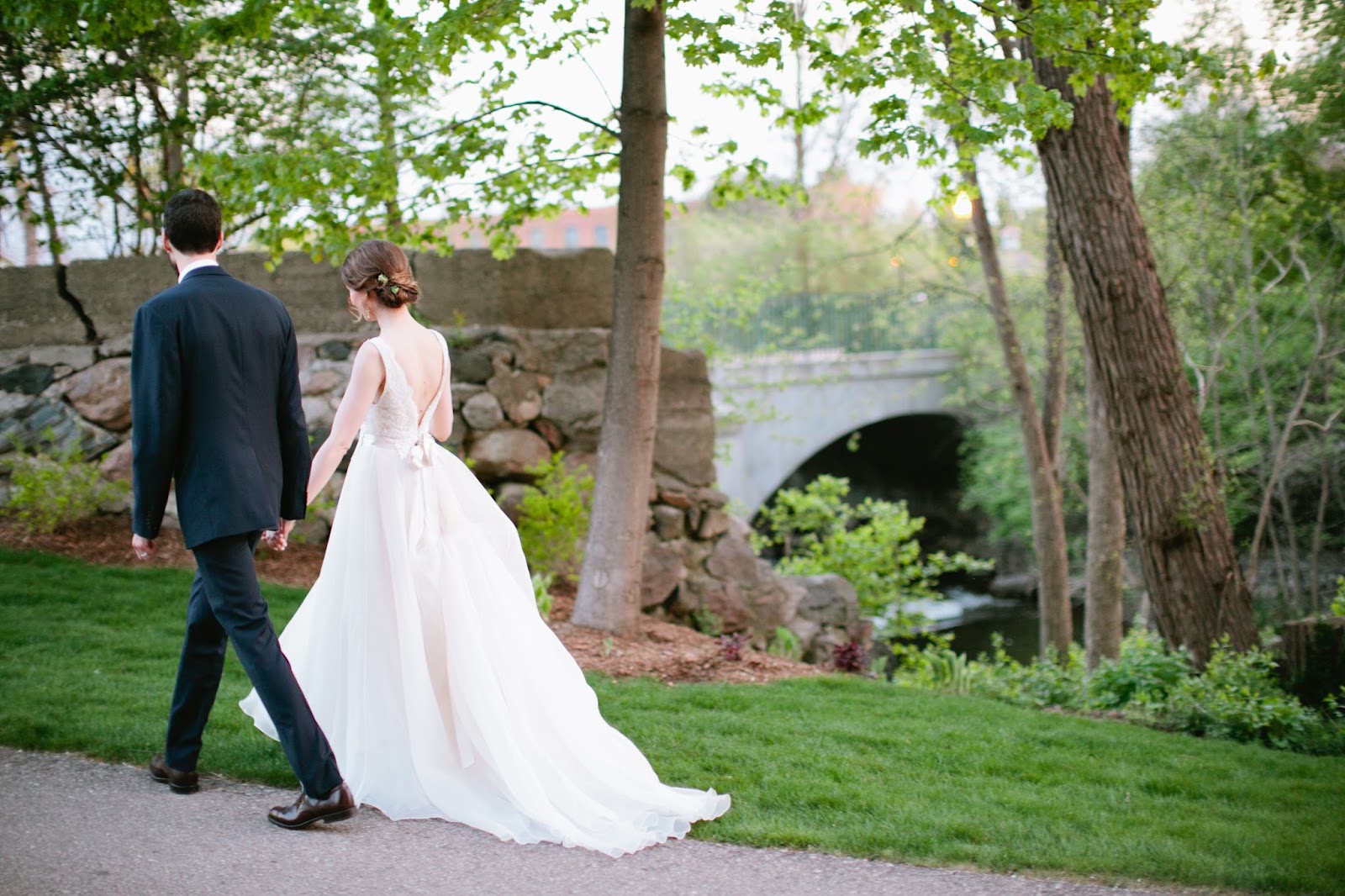 Groom and Bride walking together