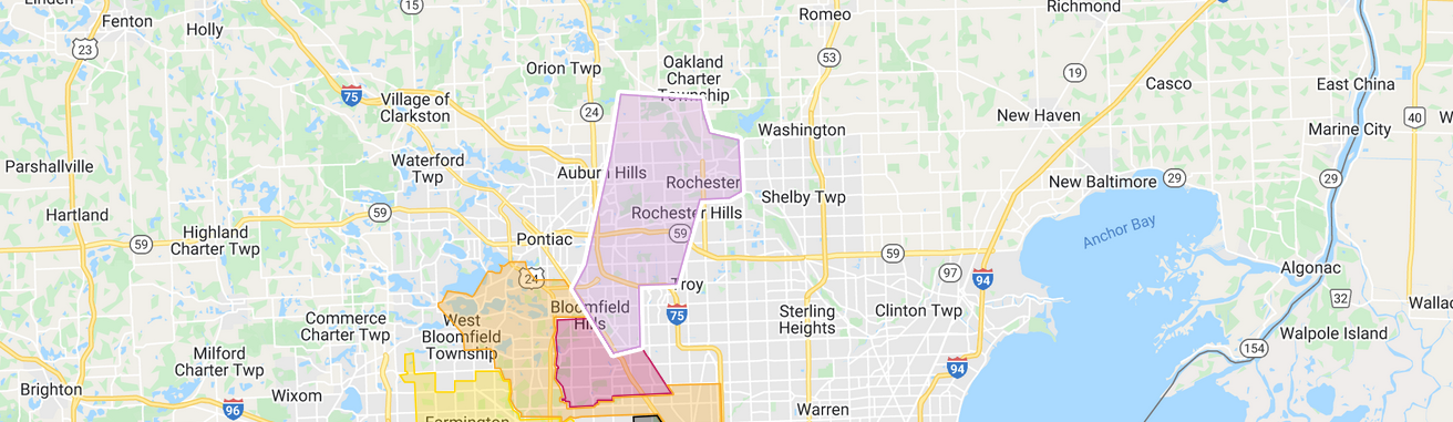 Map of Rochester serving area