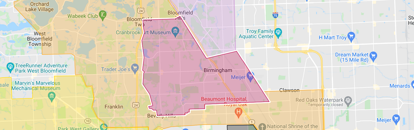 Map of service areas 